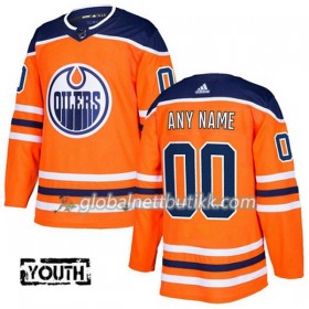 Edmonton Oilers Hockeydrakt Custom 2017-2018 Orange Adidas Authentic - Barn